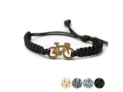Armband Kordel Fahrrad Anigre (Farbe des Kordel Armbands Hellgrau)