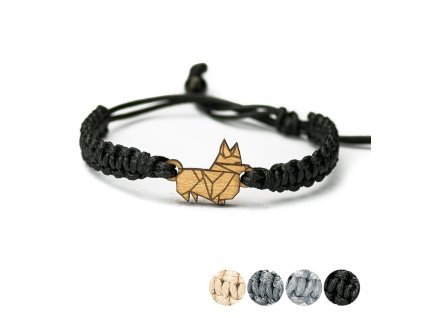 Armband Kordel Hund 3 Anigre (Farbe des Kordel Armbands Hellgrau)