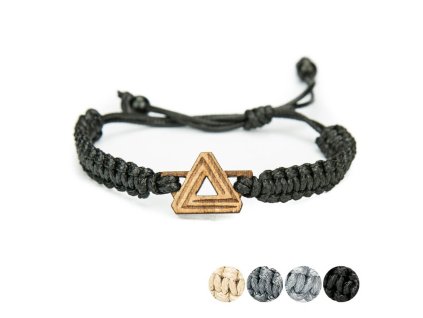 Armband Kordel Dreieck Anigre (Farbe des Kordel Armbands Hellgrau)
