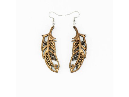 12352 drevene nausnice feather aniegre