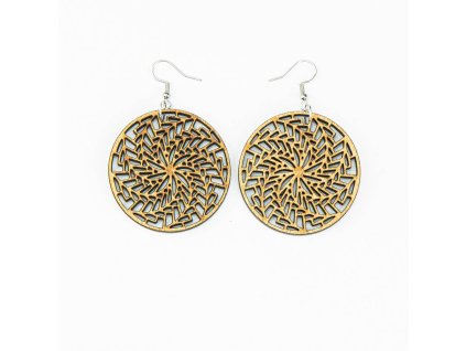 12346 drevene nausnice geometric circle aniegre