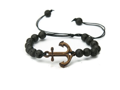 928 dreveny naramek kotva merbau kamen