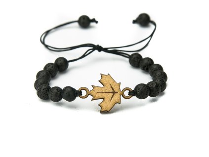 943 dreveny naramek javorovy list anigre kamen