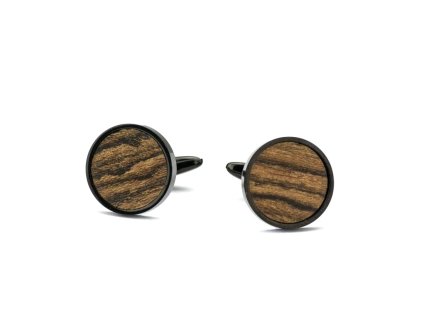 Manschettenknöpfe - Holz Bocote 18MM (Farbe von Edelstahl Silber)