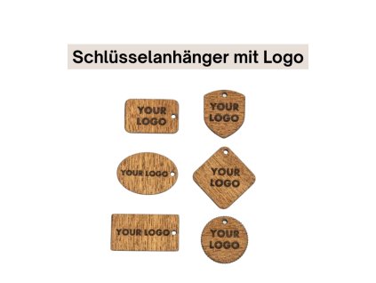 Schlüsselanhänger aus Holz mit eigenem Logo