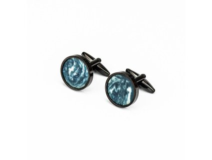 Manschettenknöpfe - mit Epoxidharz Luft 18MM (Farbe von Edelstahl Silber)
