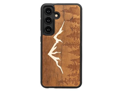 Samsung Galaxy Handyhülle aus Holz - Berggipfel (Handy-Modell Samsung Galaxy S23)
