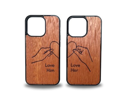 Samsung Galaxy Handyhülle für Pärchen - Love him, love her (Holz Merbau)