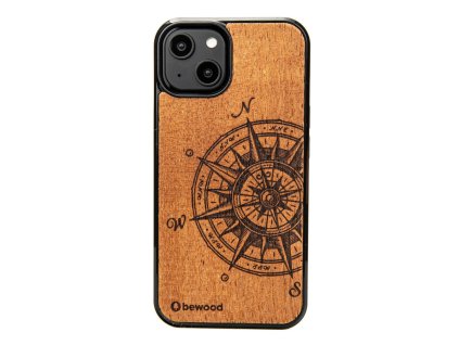 iPhone Handyhülle aus Holz - Kompass (Handy-Modell Apple iPhone 13)