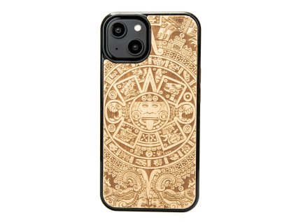 iPhone Handyhülle aus Holz - Aztekenkalender Anigre (Handy-Modell Apple iPhone 13)