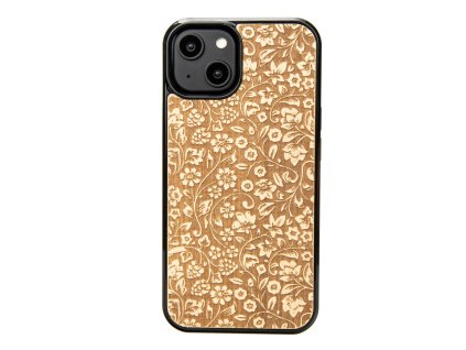 iPhone Handyhülle aus Holz - Flowers (Handy-Modell Apple iPhone 13)