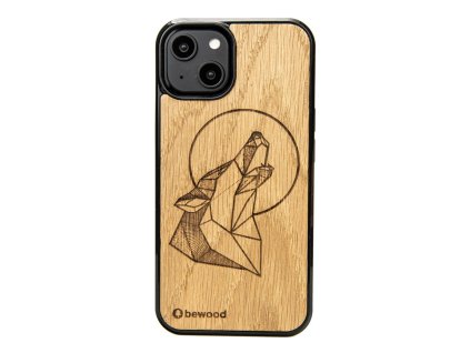 iPhone Handyhülle aus Holz - Wolf (Handy-Modell Apple iPhone 13)