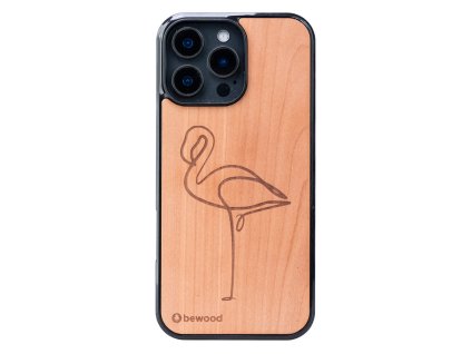 Handyhülle aus Holz -  Pink Flamingo