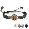 Armband Kordel Basketball Merbau (Farbe des Kordel Armbands Hellgrau)