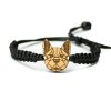 Armband Kordel Bulldog Anigre (Farbe des Kordel Armbands Hellgrau)