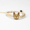 Armband Kordel Bulldog Anigre (Farbe des Kordel Armbands Hellgrau)