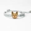 Armband Kordel Bulldog Anigre (Farbe des Kordel Armbands Hellgrau)
