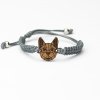 Armband Kordel Bulldog Merbau (Farbe des Kordel Armbands Hellgrau)