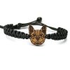 Armband Kordel Bulldog Merbau (Farbe des Kordel Armbands Hellgrau)