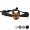 Armband Kordel Bulldog Merbau (Farbe des Kordel Armbands Hellgrau)