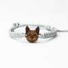 Armband Kordel Bulldog Merbau (Farbe des Kordel Armbands Hellgrau)
