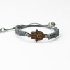 Armband Kordel Hamsa Merbau (Farbe des Kordel Armbands Hellgrau)