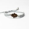 Armband Kordel Hamsa Merbau (Farbe des Kordel Armbands Hellgrau)