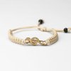 Armband Kordel Violinschlüssel Anigre (Farbe des Kordel Armbands Hellgrau)