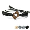 Armband Kordel Karte Merbau (Farbe des Kordel Armbands Hellgrau)