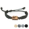 Armband Kordel Buch Merbau (Farbe des Kordel Armbands Hellgrau)