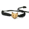 Armband Kordel Katze Anigre (Farbe des Kordel Armbands Hellgrau)