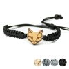 Armband Kordel Katze Anigre (Farbe des Kordel Armbands Hellgrau)