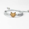 Armband Kordel Katze Anigre (Farbe des Kordel Armbands Hellgrau)