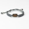 Armband Kordel Krone Merbau (Farbe des Kordel Armbands Hellgrau)