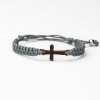 Armband Kordel Kreuz Merbau (Farbe des Kordel Armbands Hellgrau)