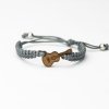 Armband Kordel Gitarre Merbau (Farbe des Kordel Armbands Hellgrau)