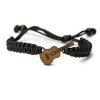 Armband Kordel Gitarre Merbau (Farbe des Kordel Armbands Hellgrau)