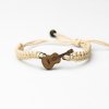 Armband Kordel Gitarre Merbau (Farbe des Kordel Armbands Hellgrau)