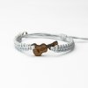 Armband Kordel Gitarre Merbau (Farbe des Kordel Armbands Hellgrau)