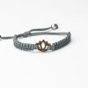 Armband Kordel Lotus Merbau (Farbe des Kordel Armbands Hellgrau)