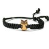 Armband Kordel Eule klein Anigre (Farbe des Kordel Armbands Hellgrau)