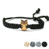 Armband Kordel Eule klein Anigre (Farbe des Kordel Armbands Hellgrau)