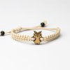 Armband Kordel Eule klein Anigre (Farbe des Kordel Armbands Hellgrau)