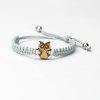 Armband Kordel Eule klein Anigre (Farbe des Kordel Armbands Hellgrau)