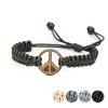Armband Kordel Peace Merbau (Farbe des Kordel Armbands Hellgrau)