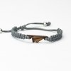 Armband Kordel Papierflieger Merbau (Farbe des Kordel Armbands Hellgrau)