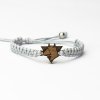 Armband Kordel Hund 1 Merbau (Farbe des Kordel Armbands Hellgrau)
