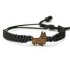 Armband Kordel Hund 3 Merbau (Farbe des Kordel Armbands Hellgrau)