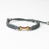 Armband Kordel Hundeknochen Anigre (Farbe des Kordel Armbands Hellgrau)