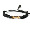 Armband Kordel Hundeknochen Anigre (Farbe des Kordel Armbands Hellgrau)